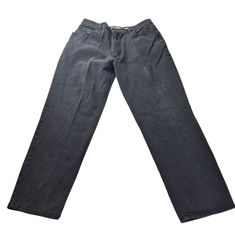 Bugle Boy Jeans Mens 34x30 Faded Black Straight Leg Vintage Denim Pants 90s
